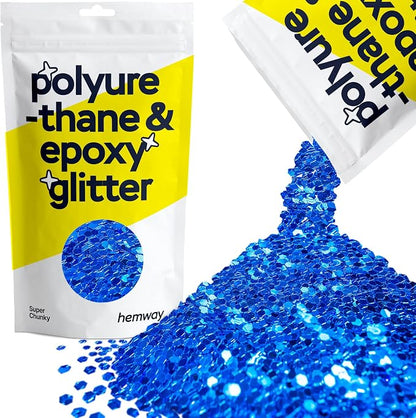 Hemway Glitter for Resin 100g Sapphire Blue Metallic Crystals for Epoxy Craft by Hemway