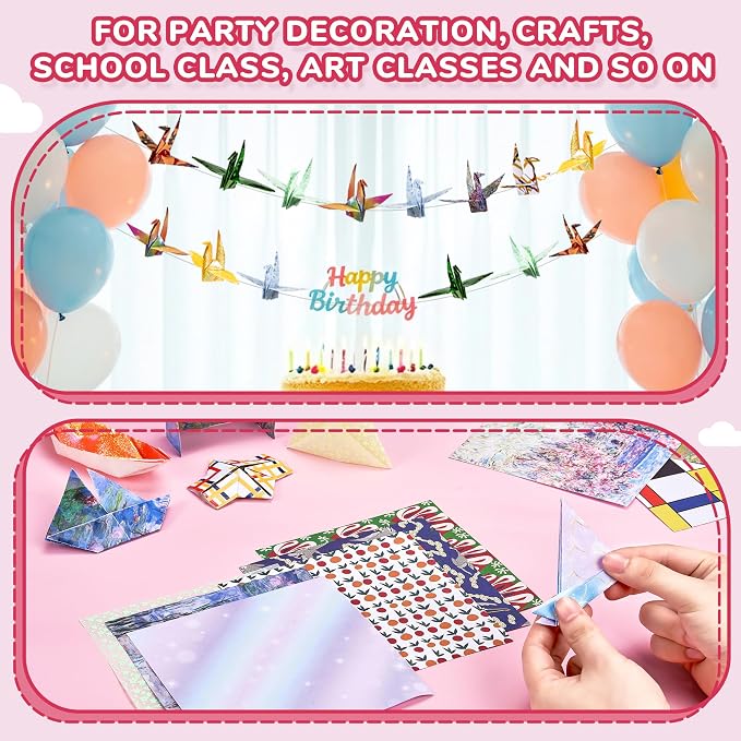 Origami Paper 6x6 Inches, 50 Sheets, Vintage Masterpiece & Impressionist Art - Image 9