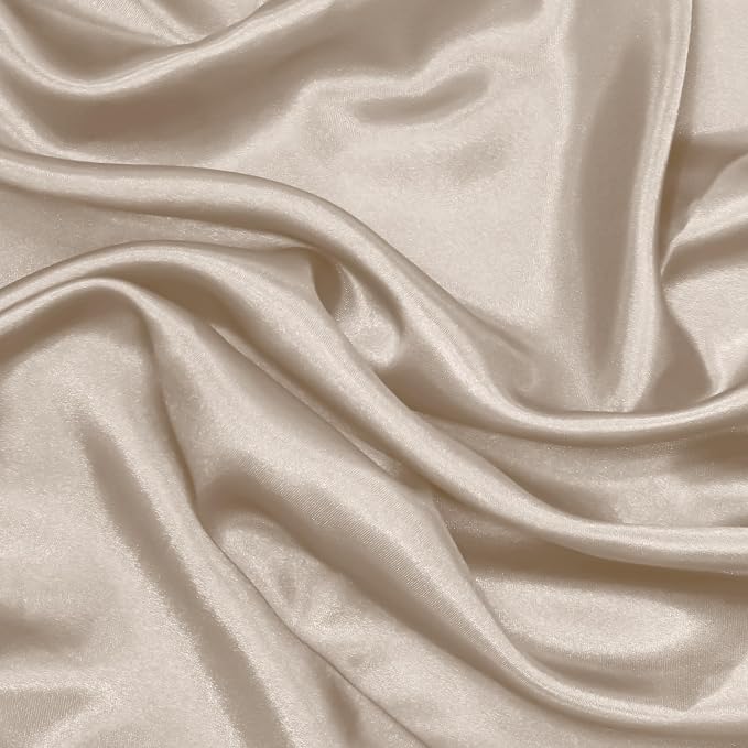 RUDONG M Beige Satin Fabric by The Yard, 5 Yard x 60 Inch Wide Silky Charmeuse - Image 7