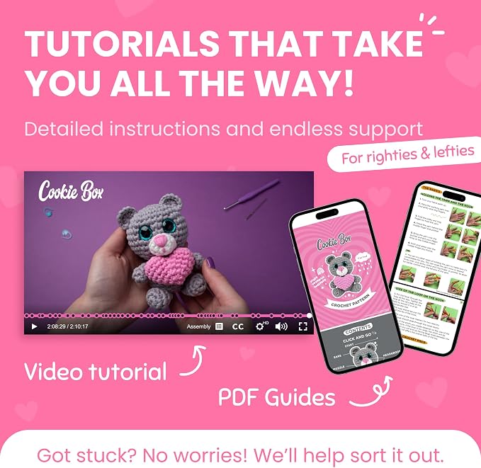 Cookie Box Crochet Kit for Beginners – Gift Set to Make Bear Ted Amigurumi - Image 3