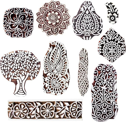 Royal Kraft Wooden Stamps for Block Printing on Saree Border, Tattoo MXtag0005 by RoyalKraft
