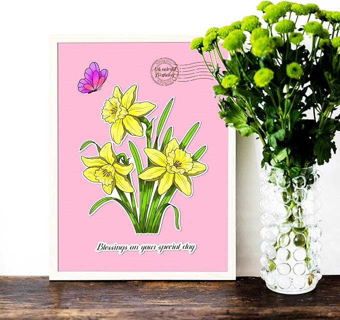 ORIGACH Realistic Daffodil Flower Stamps and Dies and Layering Coloring Stencil - Image 4
