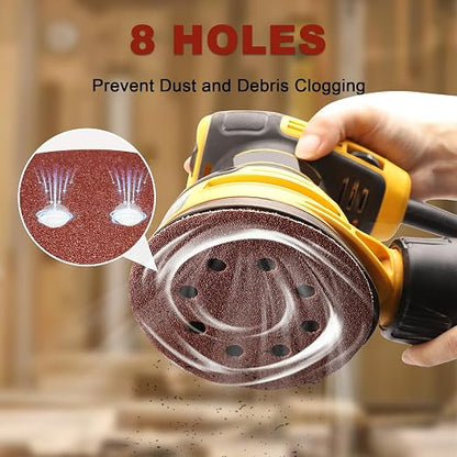 120 PCS 5 Inch Sanding Discs 40 Grit, 8 Hole Aluminum Oxide Hook and Loop Round - Image 6