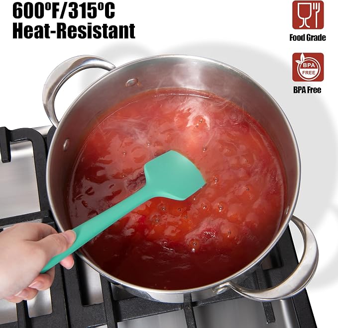600°F Heat Resistant Silicone Spatula, Doosu High Temp Flexible Kitchen Rubber - Image 3