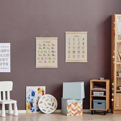 HRQKO Alphabet Numbers Poster Hanger Frame Set of 2, Nursery Wall Decor - Image 2