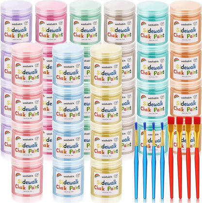 Faccito 9 Pcs Sidewalk Chalk Paint Kit Non Toxic Paint Washable Powdered Chalks by Faccito
