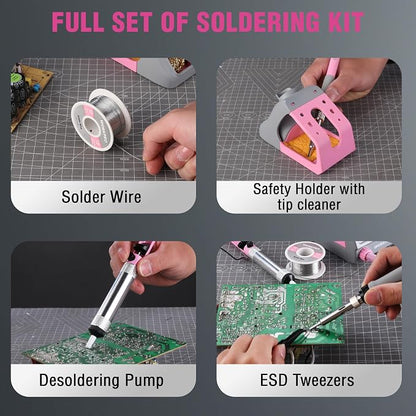 WORKPRO Soldering Station, 60W Soldering Iron Kit Digital Display, 5 Extra Iron - Image 6
