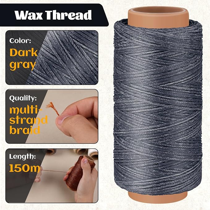 Tikjiua 492ft Upholstery Needle Threads, 164Yards Leather Waxed Thread - Image 2