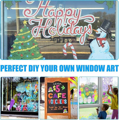 Window Chalk Markers for Cars Glass Washable, 8 Colors Jumbo Liquid Chalk - Image 5