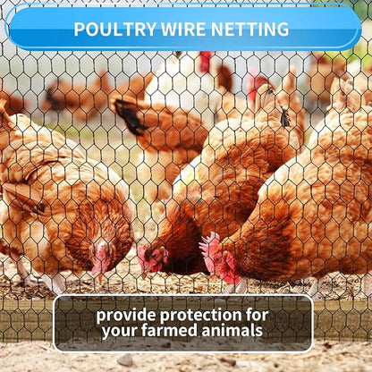 24'' x 50' Black Chicken Wire Fencing, 1 inch Chicken Wire and 20 Gauge Poultry - Image 7
