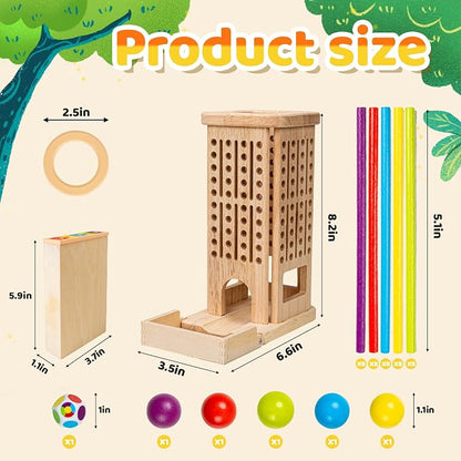 Montessori Wooden Board Games for Kids 3-8 Years, 3 in 1 of Playing, Math - Image 2