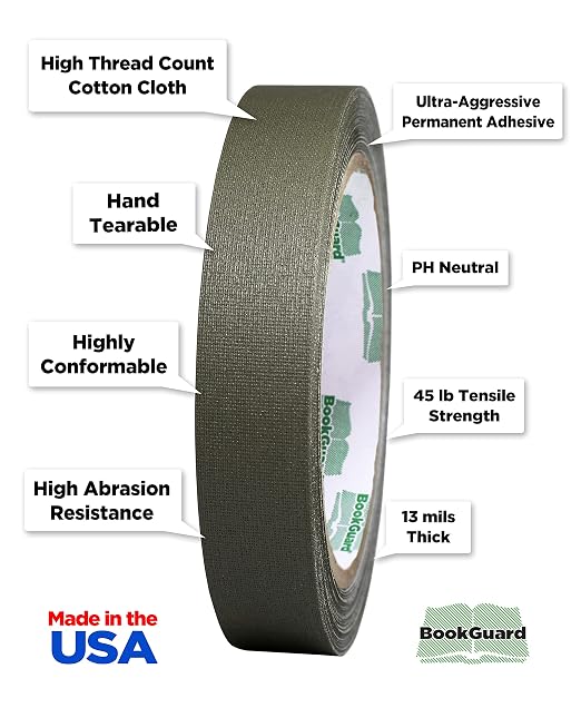 BookGuard 0.75 inch Premium Bookbinding Repair Cloth Tape, 15 Yard Roll - Image 2
