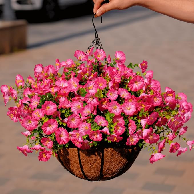 Artificial Flowers Fake Plants for Outdoor Indoor Decoration, 16 Bundles UV - Image 7