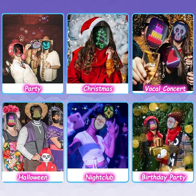 Led Mask with Gesture Sensing, Light up Face Transforming Mask - Image 6