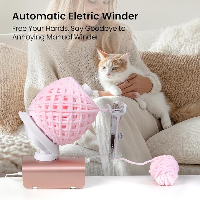 Winartton Electric Yarn Winder for Crocheting, Heavy-Duty Yarn Ball Winder 10 - Image 2