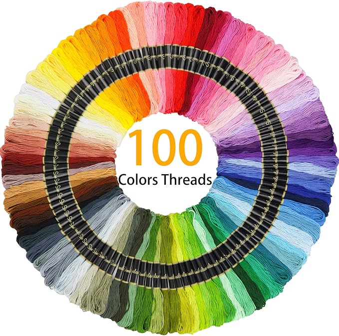 Similane Embroidery Kit 215 Pcs, 100 Colors Threads, 40 Sewing Pins, Cross - Image 3
