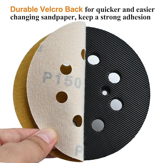 5-Inch 8-Hole Hook and Loop Sanding Discs 150-Grit Random Orbit Sandpaper - Image 4