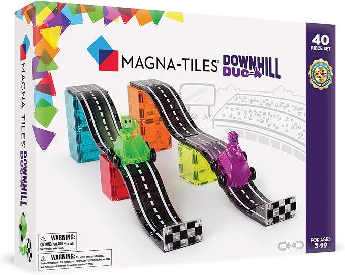 MAGNA-TILES Downhill Duo 40-Piece Magnetic Construction Set, The Original by MAGNA-TILES