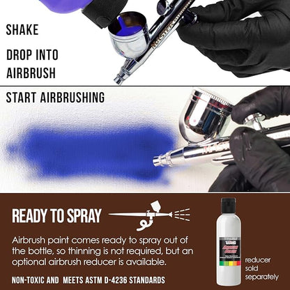 U.S. Art Supply Opaque Dark Brown Acrylic Special Effects Airbrush Paint - 8oz - Image 3