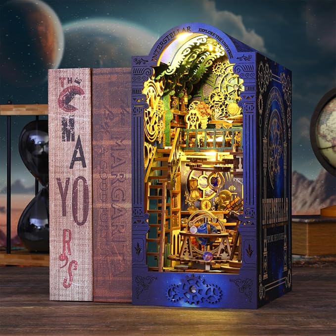 ISSEVE Book Nook Kit, 3D Wooden Puzzle DIY Miniature House Kit - Image 7