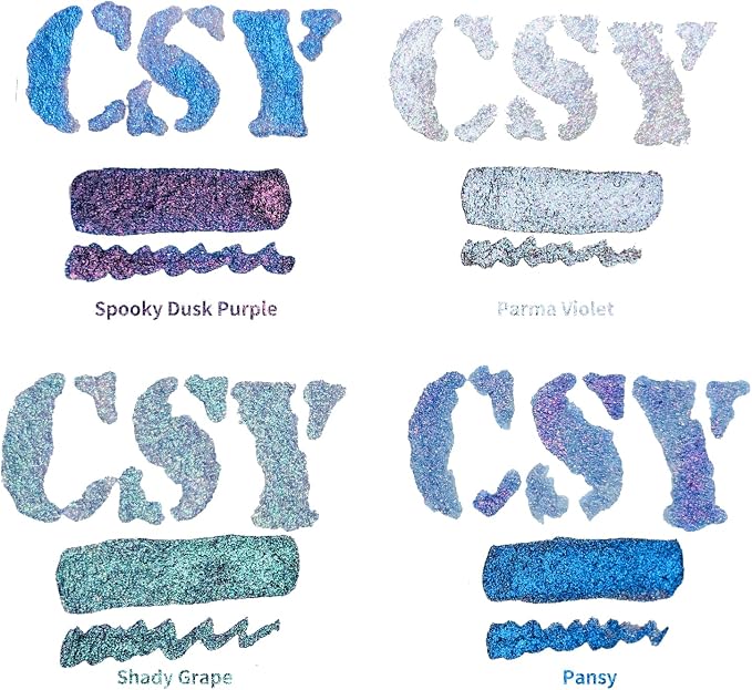 CSY art gallery Pearlescent Liquid Acrylic Ink Set Bottle -Shimmering Purple - Image 5
