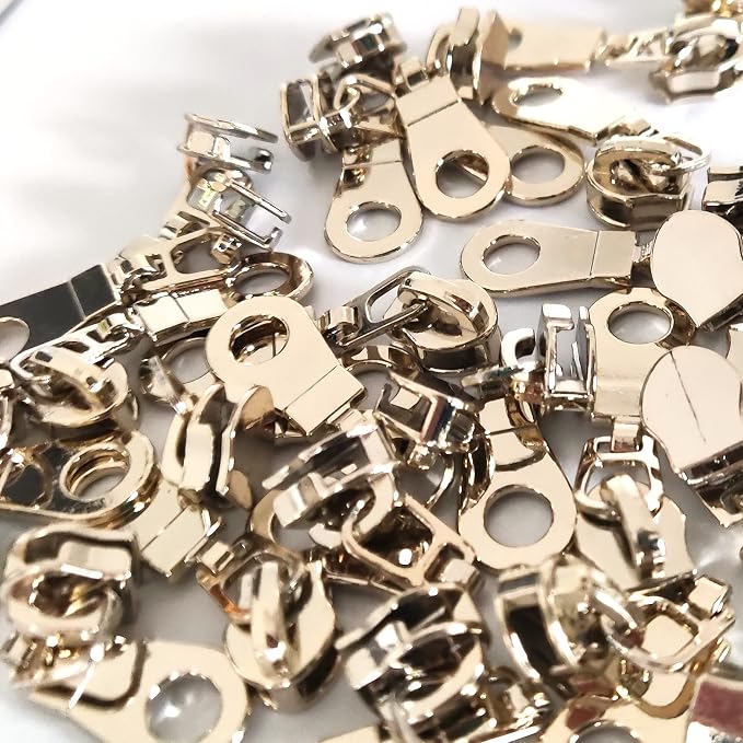 Leekayer #5 Light Gold Teeth Metallic Nylon Coil Zippers by The Yard Bulk 10 - Image 6
