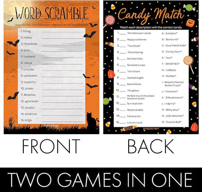 DISTINCTIVS Halloween Party Games – Word Scramble and Candy Match 2 Game Bundle - Image 3