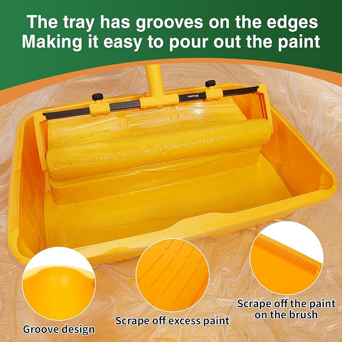 Voomey 18" Paint Roller Kit，10Pc Paint Roller Tray - Image 4