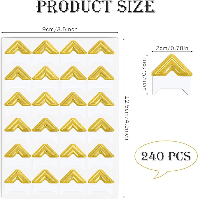 240 Pieces Photo Corners Self Adhesive Photo Corner Stickers, Picture Mounting - Image 2