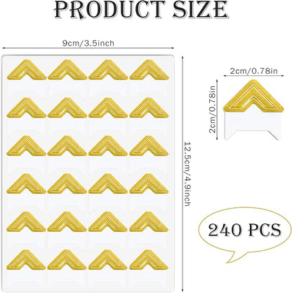 240 Pieces Photo Corners Self Adhesive Photo Corner Stickers, Picture Mounting - Image 2