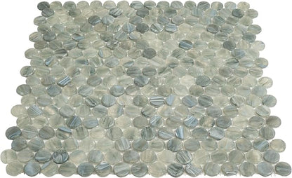 Mixed Gray Penny Round Mosaic Glass Tile – 12.2 x 12.2 Inch - Image 8