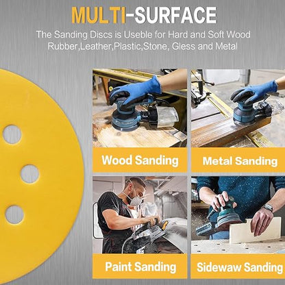 100PCS 5 Inch 8 Hole Sanding Discs 600 Grit - Image 6