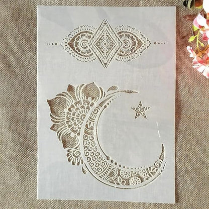 TIAMECH A4 Reusable Palace Moon Flower Stencil - Image 5