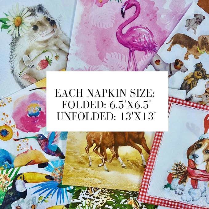 Mystery Pack Decoupage Paper Napkins, 20-ct Assorted Surprise Napkins, - Image 4