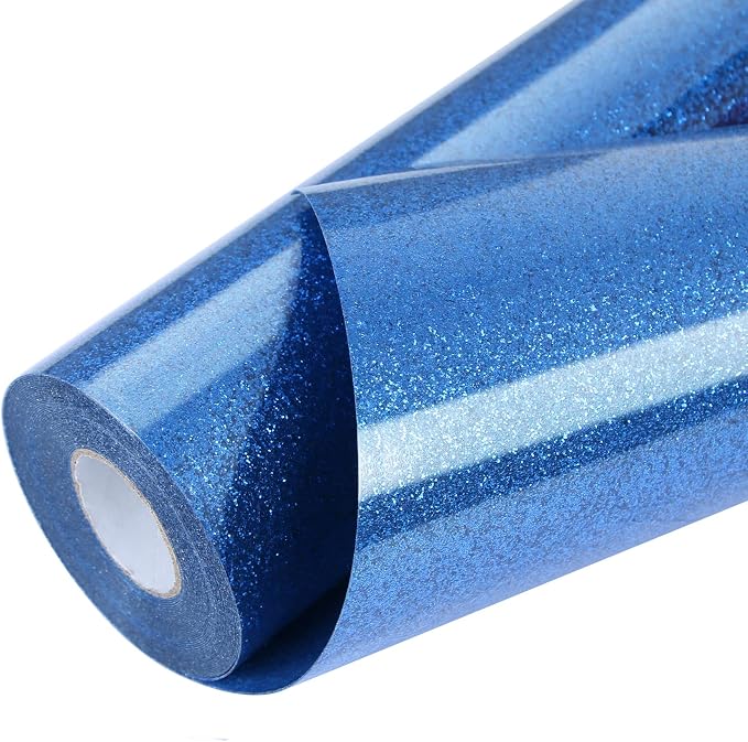 TORC Royal Blue Glitter HTV Heat Transfer Vinyl Roll 12 inch x 20 ft Iron on by TORC
