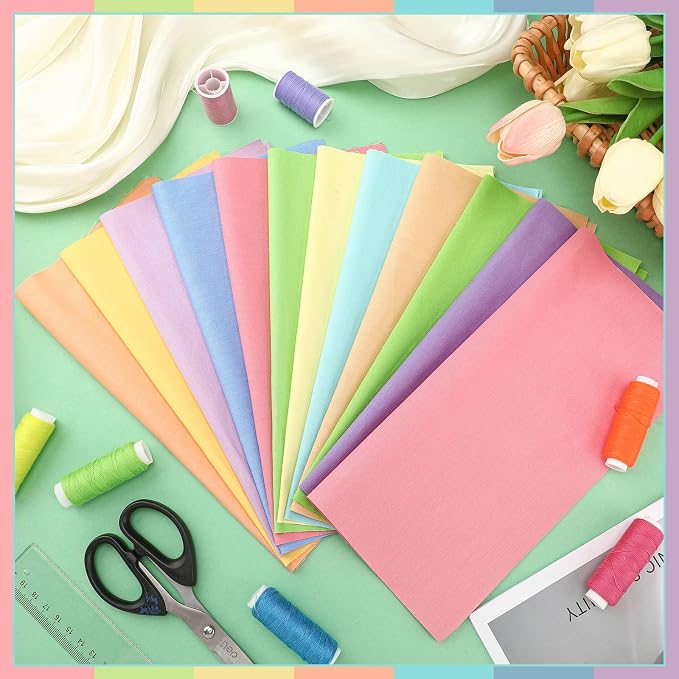 Ganeen 60 Pcs 10 x 10 Inch Pastel Pure Cotton Quilting Fabric Squares Candy - Image 3