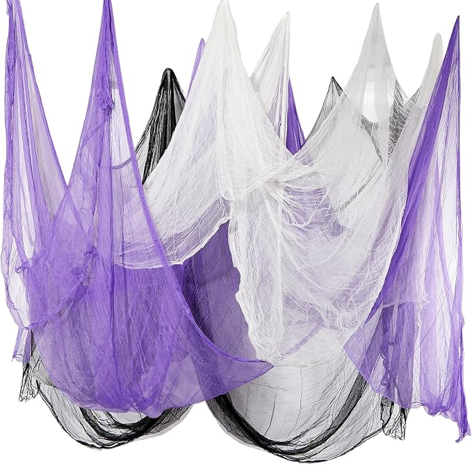 Boao Halloween Cheese cloth 84.65 x 590.55 Inch White Black and Purple by Boao