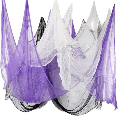 Boao Halloween Cheese cloth 84.65 x 590.55 Inch White Black and Purple by Boao