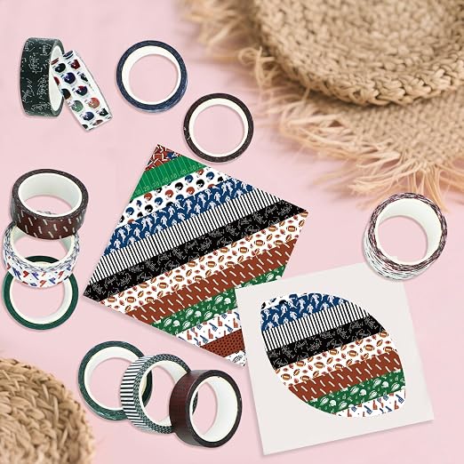 12 Rolls Football Washi Tape Sports Rugby Masking Tape Sport Decorative Tape - Image 3