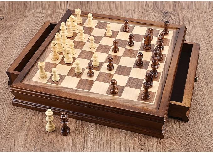 AMEROUS 12.8" x 12.8" Magnetic Wooden Chess Set - Image 8