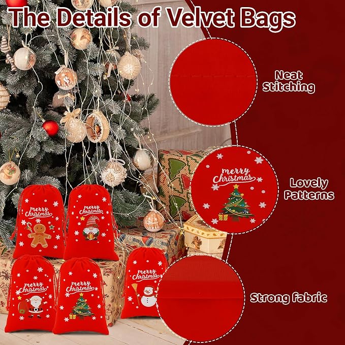 Tapleap Velvet Coth Christmas Bags - Image 3
