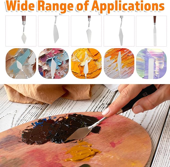 27 Piece Palette Knife Set, Stainless Steel Spatula Art Spatula Pallet Knife - Image 5