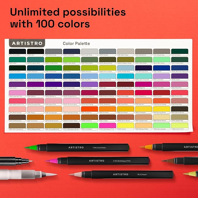 ARTISTRO 100 Watercolor Markers Teacher Appreciation Gifts – Brush Pens - Image 2