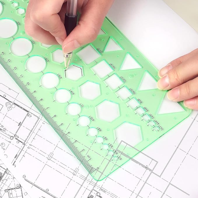 Tamaki Circle Template Measuring Geometry Ruler Geometric Drawings Stencils - Image 6