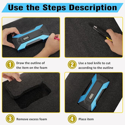 4 Pcs Black Polyurethene Foam Sheets, 2 Sizes Cuttable Packing Foam Block Foam - Image 6