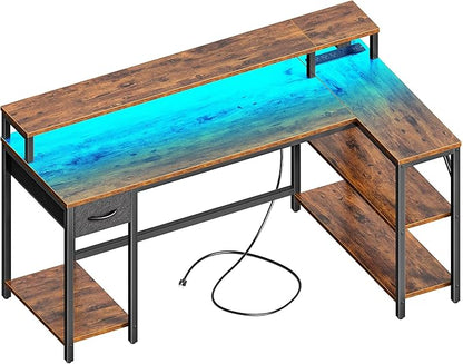 SUPERJARE 53 inch Reversible L Shaped Desk by SUPERJARE
