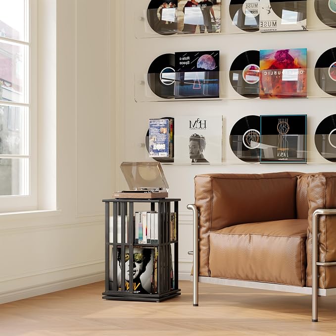 XIMN 360° Rotating Bamboo CD/DVD Shelf - Image 5