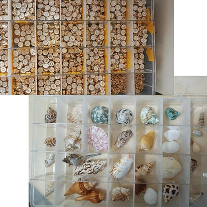 Xiaoyztan Clear Plastic Organizer, 18 Fixed Grids, Jewelry Box Bead Storage - Image 6
