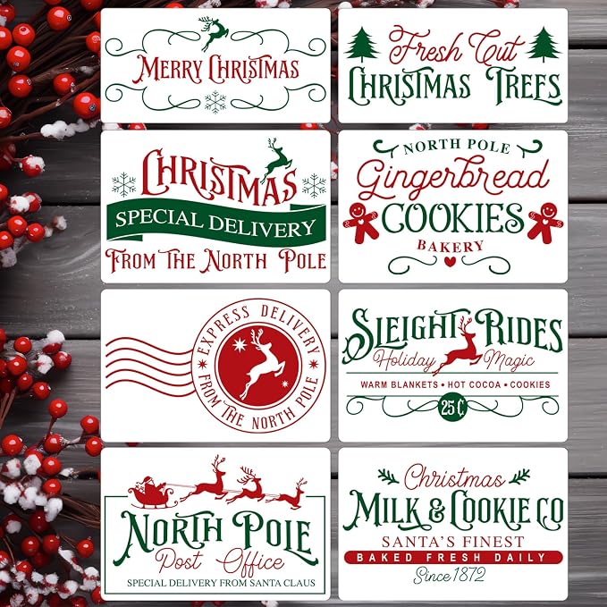 Christmas Stencils for Crafts Reusable 12” Christmas Doormat Stencil Xmas by zosylley