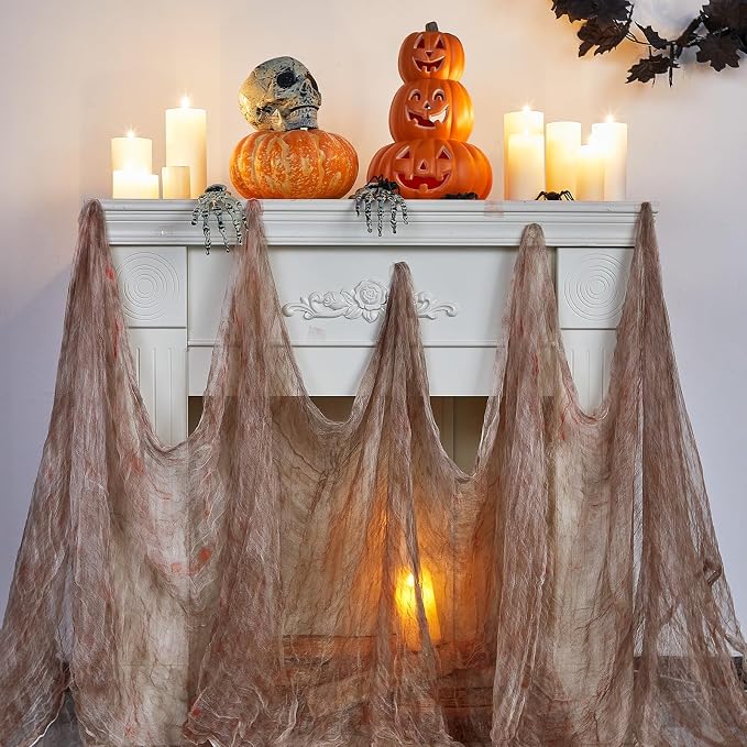 Boao Halloween Cheese cloth 70.87 x 196.85 Inch Light Bloody Cheesecloth Roll - Image 5
